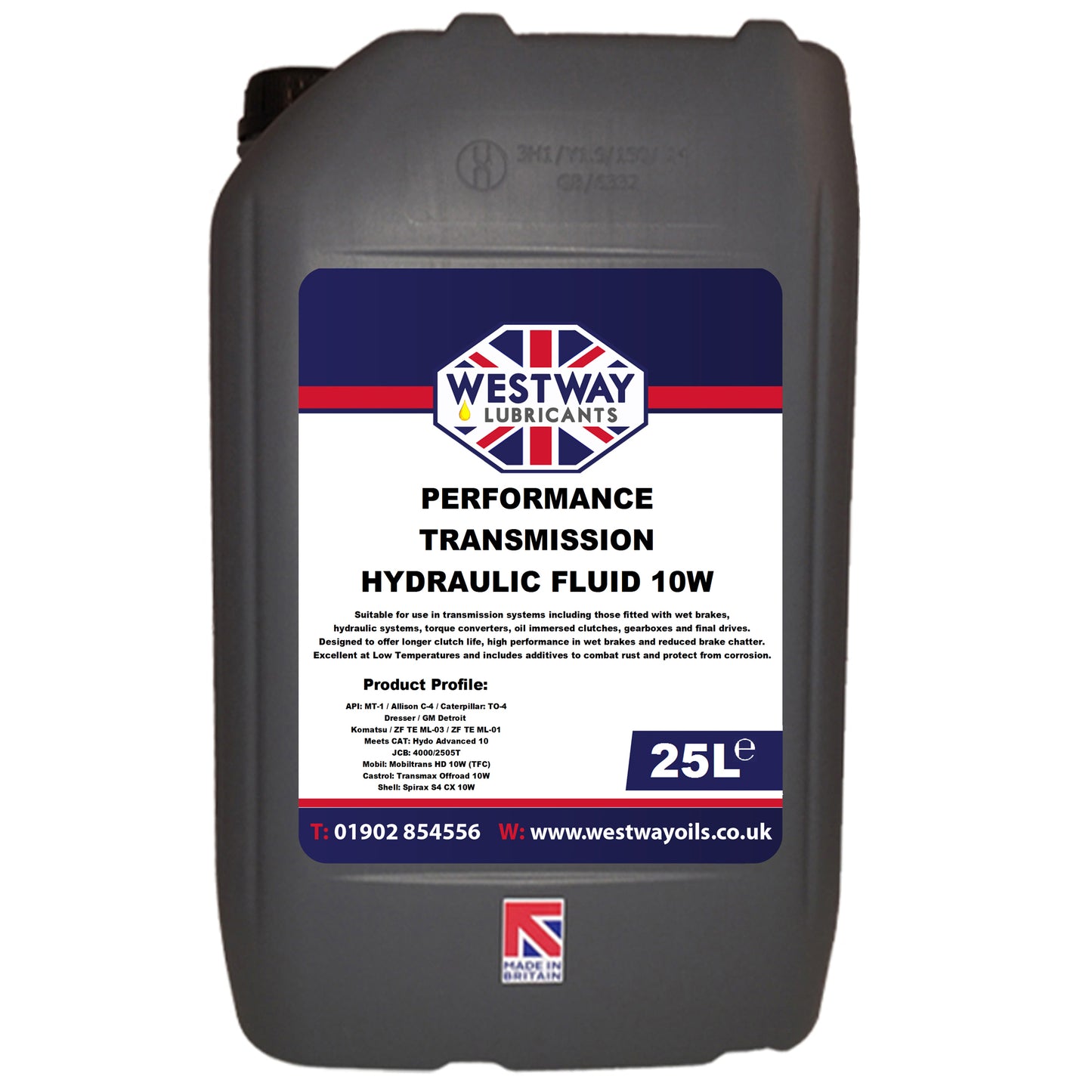 10W TO-4 Transmission Oil for JCB & CAT Wet Brakes Suits 4000/2505T